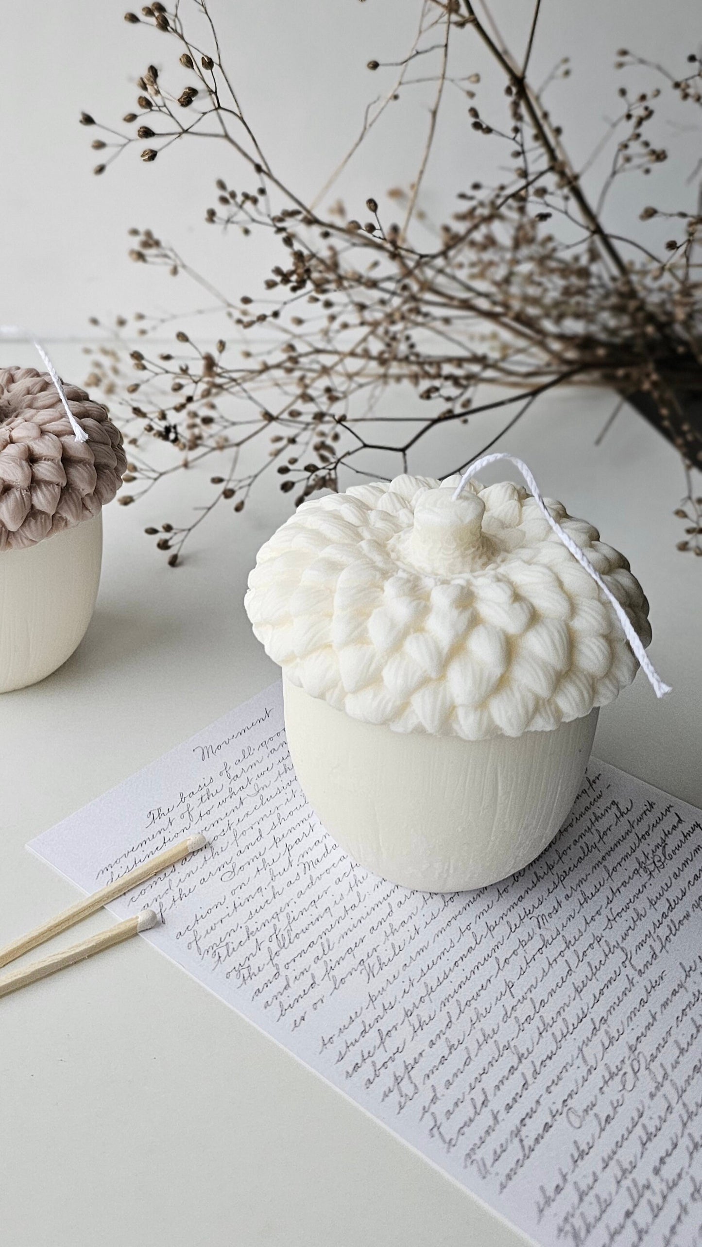 Decorative Large Oaknut Acorn 100% Pure Soy Candle